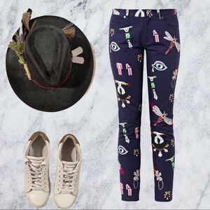 MARY KATRANTZOU Symbol print skinny jeans mid-rise